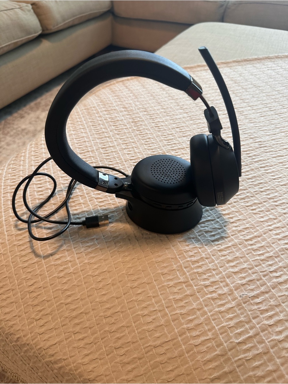 Wireless Over-Ear Headset with Boom Microphone - Black